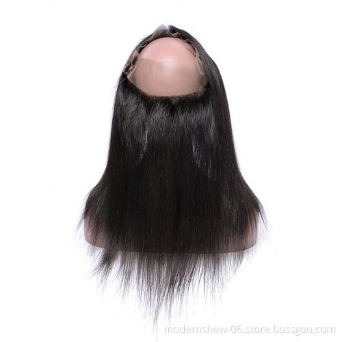 100 Unprocessed Silk Straight Human Hair 360 Degrees Lace Frontal Closure With Baby Hair